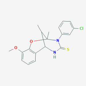 3-(3-chlorophenyl)-10-methoxy-2,11-dimethyl-2,3,5,6-tetrahydro-4H-2,6-methano-1,3,5-benzoxadiazocine-4-thione