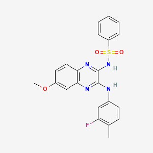 N-{3-[(3-fluoro-4-methylphenyl)amino]-6-methoxyquinoxalin-2-yl}benzenesulfonamide