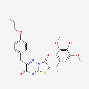 (2E)-6-(4-propoxybenzyl)-2-(3,4,5-trimethoxybenzylidene)-7H-[1,3]thiazolo[3,2-b][1,2,4]triazine-3,7(2H)-dione