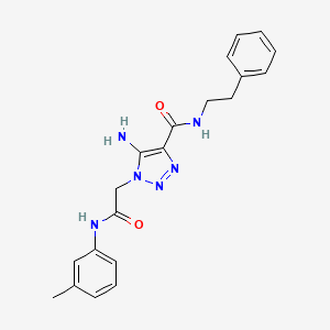 molecular formula C20H22N6O2 B11425136 5-amino-1-{[(3-methylphenyl)carbamoyl]methyl}-N-(2-phenylethyl)-1H-1,2,3-triazole-4-carboxamide 