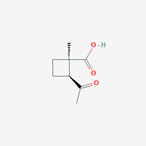 molecular formula C8H12O3 B1142514 (1R,2S)-2-Acetyl-1-methylcyclobutanecarboxylic acid CAS No. 113522-54-6