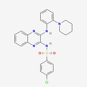 4-chloro-N-(3-{[2-(piperidin-1-yl)phenyl]amino}quinoxalin-2-yl)benzenesulfonamide