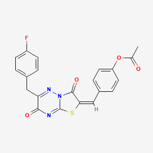 4-{(E)-[6-(4-fluorobenzyl)-3,7-dioxo-7H-[1,3]thiazolo[3,2-b][1,2,4]triazin-2(3H)-ylidene]methyl}phenyl acetate