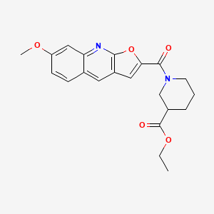 molecular formula C21H22N2O5 B11425187 Ethyl 1-(7-methoxyfuro[2,3-b]quinoline-2-carbonyl)piperidine-3-carboxylate 