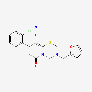 8-(2-chlorophenyl)-3-(furan-2-ylmethyl)-6-oxo-3,4,7,8-tetrahydro-2H,6H-pyrido[2,1-b][1,3,5]thiadiazine-9-carbonitrile