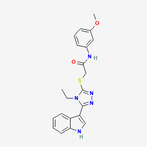 2-((4-ethyl-5-(1H-indol-3-yl)-4H-1,2,4-triazol-3-yl)thio)-N-(3-methoxyphenyl)acetamide