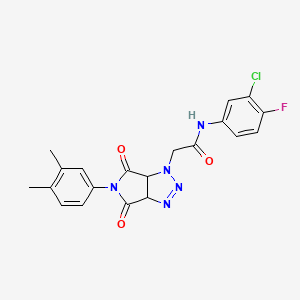 N-(3-chloro-4-fluorophenyl)-2-[5-(3,4-dimethylphenyl)-4,6-dioxo-4,5,6,6a-tetrahydropyrrolo[3,4-d][1,2,3]triazol-1(3aH)-yl]acetamide