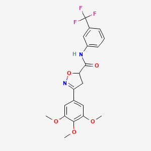 N-[3-(trifluoromethyl)phenyl]-3-(3,4,5-trimethoxyphenyl)-4,5-dihydro-1,2-oxazole-5-carboxamide