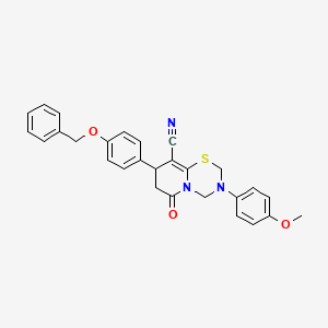 8-[4-(benzyloxy)phenyl]-3-(4-methoxyphenyl)-6-oxo-3,4,7,8-tetrahydro-2H,6H-pyrido[2,1-b][1,3,5]thiadiazine-9-carbonitrile