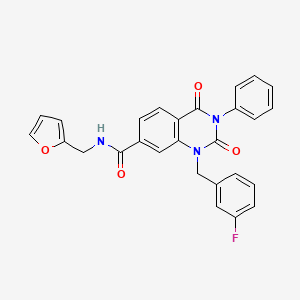 1-(3-fluorobenzyl)-N-(2-furylmethyl)-2,4-dioxo-3-phenyl-1,2,3,4-tetrahydroquinazoline-7-carboxamide