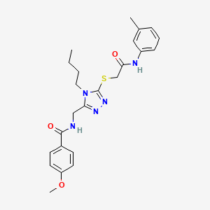 molecular formula C24H29N5O3S B11425242 N-{[4-Butyl-5-({[(3-methylphenyl)carbamoyl]methyl}sulfanyl)-4H-1,2,4-triazol-3-YL]methyl}-4-methoxybenzamide 