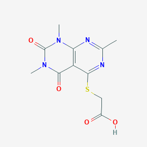 2-((2,6,8-Trimethyl-5,7-dioxo-5,6,7,8-tetrahydropyrimido[4,5-d]pyrimidin-4-yl)thio)acetic acid