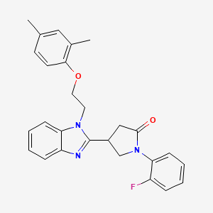 4-{1-[2-(2,4-dimethylphenoxy)ethyl]-1H-benzimidazol-2-yl}-1-(2-fluorophenyl)pyrrolidin-2-one