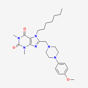 7-Heptyl-8-[[4-(4-methoxyphenyl)piperazin-1-yl]methyl]-1,3-dimethylpurine-2,6-dione