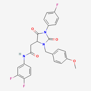 molecular formula C25H20F3N3O4 B11425284 N-(3,4-difluorophenyl)-2-[1-(4-fluorophenyl)-3-[(4-methoxyphenyl)methyl]-2,5-dioxoimidazolidin-4-yl]acetamide 