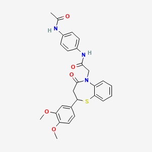 N-(4-acetamidophenyl)-2-(2-(3,4-dimethoxyphenyl)-4-oxo-3,4-dihydrobenzo[b][1,4]thiazepin-5(2H)-yl)acetamide