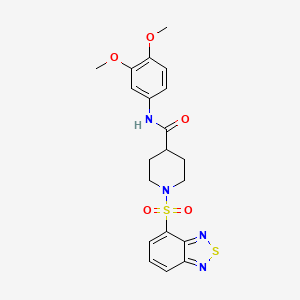 molecular formula C20H22N4O5S2 B11425289 1-(2,1,3-benzothiadiazol-4-ylsulfonyl)-N-(3,4-dimethoxyphenyl)piperidine-4-carboxamide 