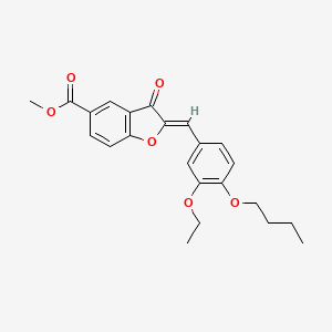 molecular formula C23H24O6 B11425335 methyl (2Z)-2-(4-butoxy-3-ethoxybenzylidene)-3-oxo-2,3-dihydro-1-benzofuran-5-carboxylate 