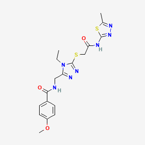 N-{[4-Ethyl-5-({[(5-methyl-1,3,4-thiadiazol-2-YL)carbamoyl]methyl}sulfanyl)-4H-1,2,4-triazol-3-YL]methyl}-4-methoxybenzamide