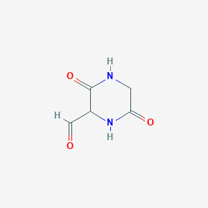 molecular formula C5H6N2O3 B114254 3,6-Dioxopiperazine-2-carbaldehyde CAS No. 143411-84-1