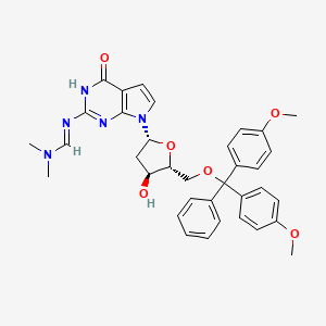 molecular formula C35H37N5O6 B1142540 5'-O-(Dimethoxytrityl)-N2-(dimethylaminomethylidene)-7-deaza-2'-deoxyguanosine CAS No. 111869-42-2
