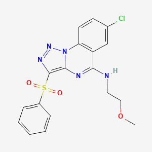 3-(Benzenesulfonyl)-7-chloro-N-(2-methoxyethyl)-[1,2,3]triazolo[1,5-A]quinazolin-5-amine