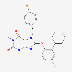 7-(4-bromobenzyl)-8-(4-chloro-2-cyclohexylphenoxy)-1,3-dimethyl-3,7-dihydro-1H-purine-2,6-dione