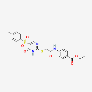 Ethyl 4-(2-((6-oxo-5-tosyl-1,6-dihydropyrimidin-2-yl)thio)acetamido)benzoate