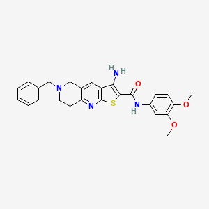 3-amino-6-benzyl-N-(3,4-dimethoxyphenyl)-5,6,7,8-tetrahydrothieno[2,3-b][1,6]naphthyridine-2-carboxamide