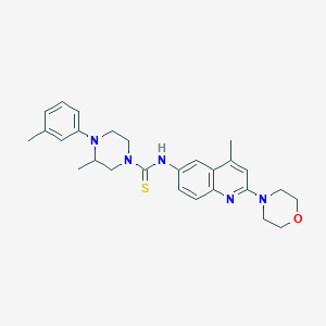 molecular formula C27H33N5OS B11425456 3-methyl-N-(4-methyl-2-morpholin-4-ylquinolin-6-yl)-4-(3-methylphenyl)piperazine-1-carbothioamide CAS No. 901238-25-3