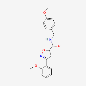 N-(4-methoxybenzyl)-3-(2-methoxyphenyl)-4,5-dihydro-1,2-oxazole-5-carboxamide