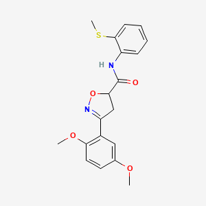 3-(2,5-dimethoxyphenyl)-N-[2-(methylsulfanyl)phenyl]-4,5-dihydro-1,2-oxazole-5-carboxamide