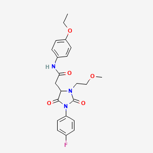 N-(4-ethoxyphenyl)-2-[1-(4-fluorophenyl)-3-(2-methoxyethyl)-2,5-dioxoimidazolidin-4-yl]acetamide