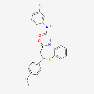 molecular formula C24H21ClN2O3S B11425511 N-(3-chlorophenyl)-2-(2-(4-methoxyphenyl)-4-oxo-3,4-dihydrobenzo[b][1,4]thiazepin-5(2H)-yl)acetamide 