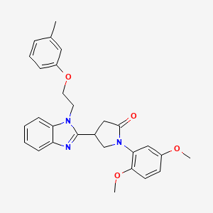 1-(2,5-dimethoxyphenyl)-4-{1-[2-(3-methylphenoxy)ethyl]-1H-benzimidazol-2-yl}pyrrolidin-2-one