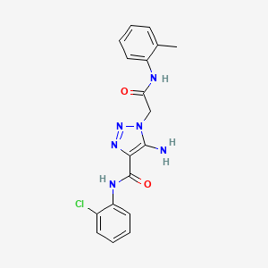 molecular formula C18H17ClN6O2 B11425521 5-amino-N-(2-chlorophenyl)-1-{[(2-methylphenyl)carbamoyl]methyl}-1H-1,2,3-triazole-4-carboxamide 