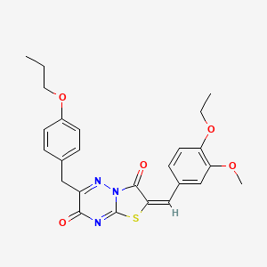 (2E)-2-(4-ethoxy-3-methoxybenzylidene)-6-(4-propoxybenzyl)-7H-[1,3]thiazolo[3,2-b][1,2,4]triazine-3,7(2H)-dione