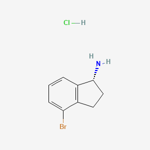 molecular formula C9H11BrClN B1142553 (R)-4-Bromo-2,3-dihydro-1H-inden-1-amine hydrochloride CAS No. 1307231-02-2