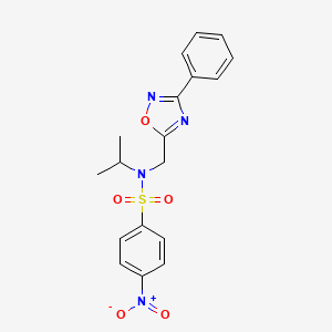 4-nitro-N-[(3-phenyl-1,2,4-oxadiazol-5-yl)methyl]-N-(propan-2-yl)benzenesulfonamide