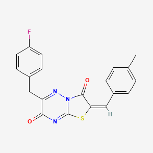 (2E)-6-(4-fluorobenzyl)-2-(4-methylbenzylidene)-7H-[1,3]thiazolo[3,2-b][1,2,4]triazine-3,7(2H)-dione