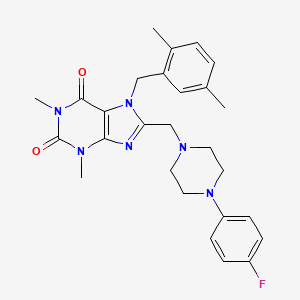 7-[(2,5-Dimethylphenyl)methyl]-8-[[4-(4-fluorophenyl)piperazin-1-yl]methyl]-1,3-dimethylpurine-2,6-dione