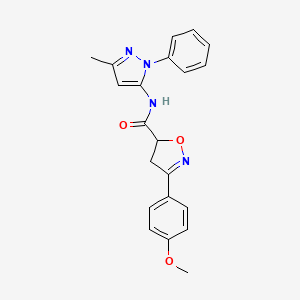 3-(4-methoxyphenyl)-N-(3-methyl-1-phenyl-1H-pyrazol-5-yl)-4,5-dihydro-1,2-oxazole-5-carboxamide