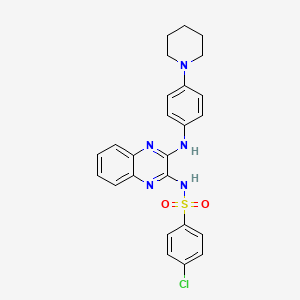 4-chloro-N-(3-{[4-(piperidin-1-yl)phenyl]amino}quinoxalin-2-yl)benzenesulfonamide