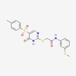 2-[[5-(4-methylphenyl)sulfonyl-6-oxo-1H-pyrimidin-2-yl]sulfanyl]-N-(3-methylsulfanylphenyl)acetamide