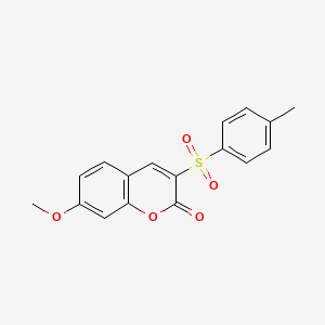 molecular formula C17H14O5S B11425611 7-methoxy-3-[(4-methylphenyl)sulfonyl]-2H-chromen-2-one 