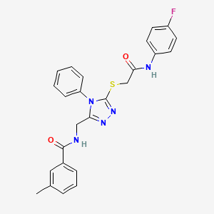 N-{[5-({[(4-Fluorophenyl)carbamoyl]methyl}sulfanyl)-4-phenyl-4H-1,2,4-triazol-3-YL]methyl}-3-methylbenzamide