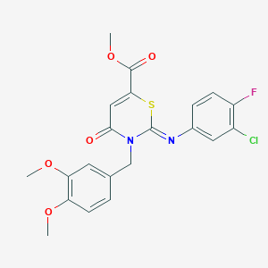 methyl (2Z)-2-[(3-chloro-4-fluorophenyl)imino]-3-(3,4-dimethoxybenzyl)-4-oxo-3,4-dihydro-2H-1,3-thiazine-6-carboxylate