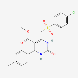 Methyl 6-(((4-chlorophenyl)sulfonyl)methyl)-2-oxo-4-(p-tolyl)-1,2,3,4-tetrahydropyrimidine-5-carboxylate