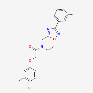 molecular formula C22H24ClN3O3 B11425672 2-(4-chloro-3-methylphenoxy)-N-{[3-(3-methylphenyl)-1,2,4-oxadiazol-5-yl]methyl}-N-(propan-2-yl)acetamide 