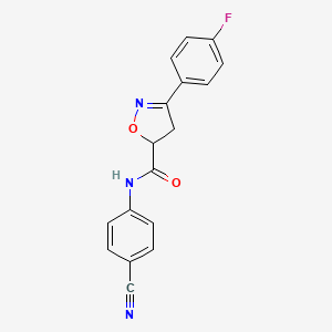 N-(4-cyanophenyl)-3-(4-fluorophenyl)-4,5-dihydro-1,2-oxazole-5-carboxamide